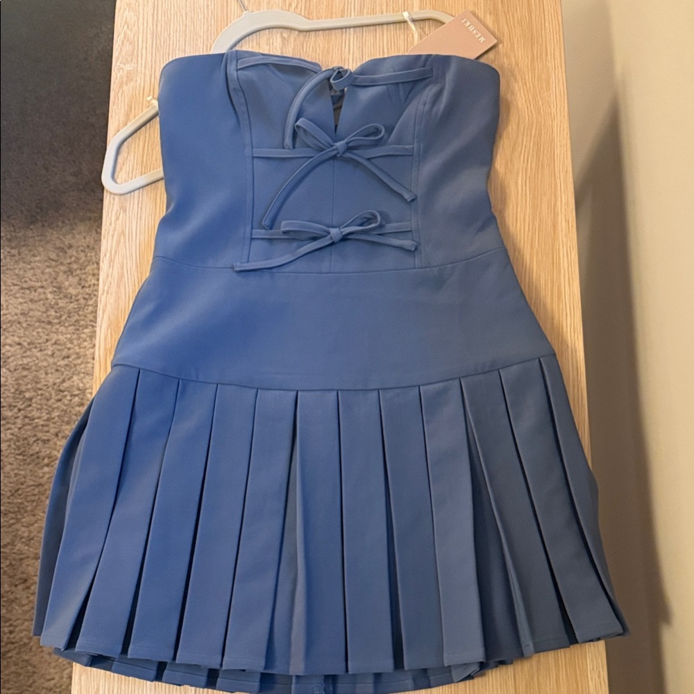 Meshki Steel Pleated Mini Dress